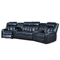 Grey Leatherette Power Sectional with Cup Holders N4100
