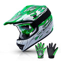 Blue Skull Design Youth Kids Motorcycle Helmet with Goggles Gloves E294