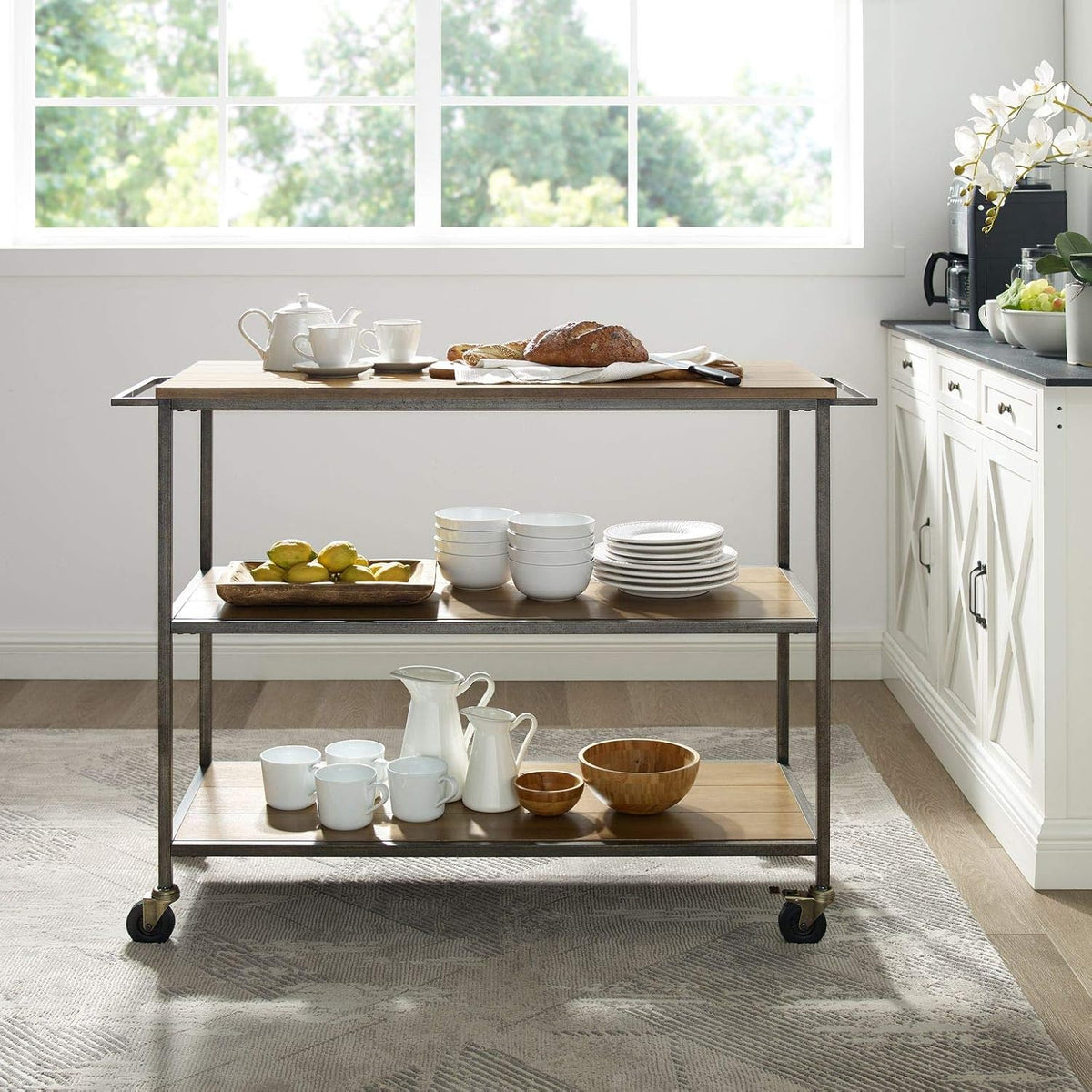 Washed Oak Kitchen Cart B815