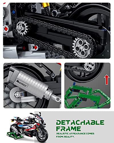 Motorcycle Model Building Blocks Set, 912 Pieces L901807