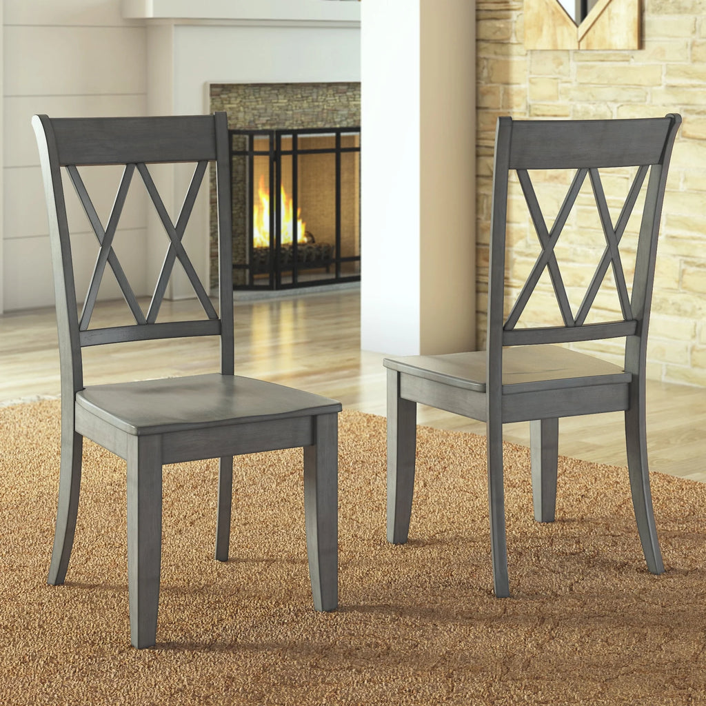 Set of 2 Antique Black Dining Chair Q633