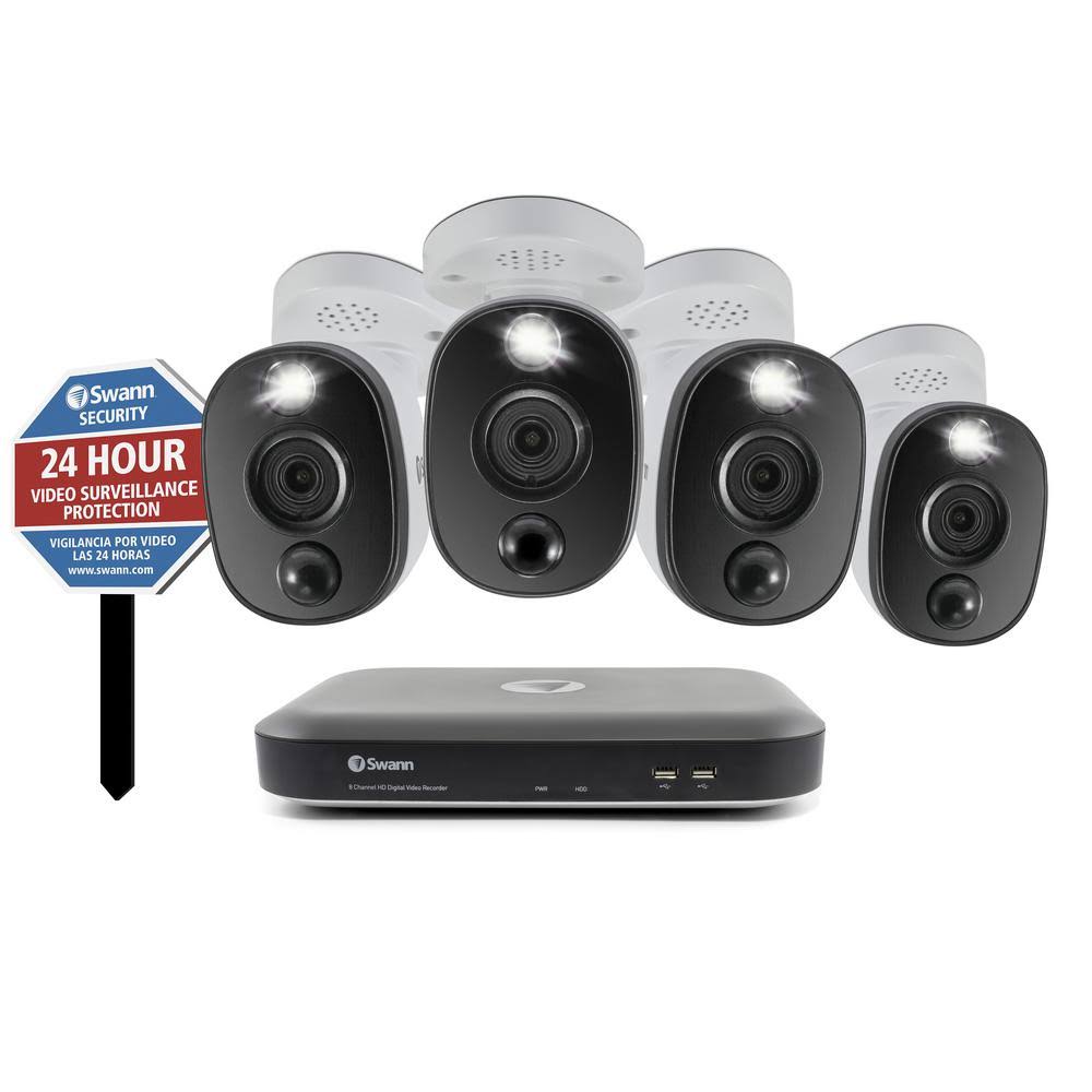 4 Camera 8 Channel 4K Ultra HD DVR Security System with 4 Bullet Cameras A3766