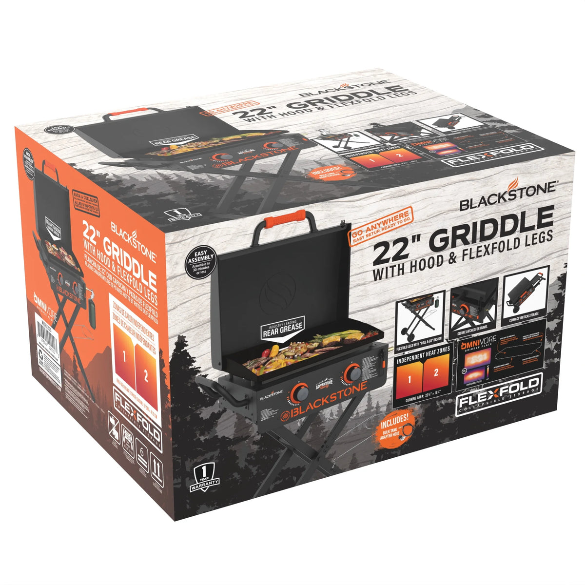 2-Burner 22 Propane Griddle with Flex-fold Legs H6650