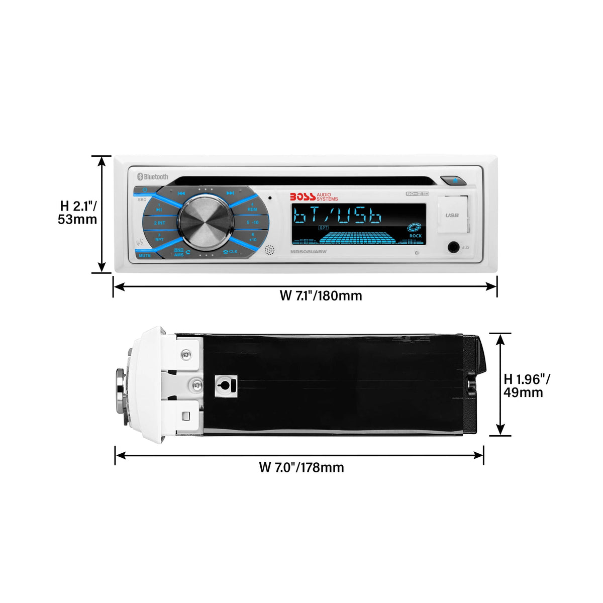 Marine Receiver, Bluetooth, CD, USB, AM/FM, Aux-in O97840