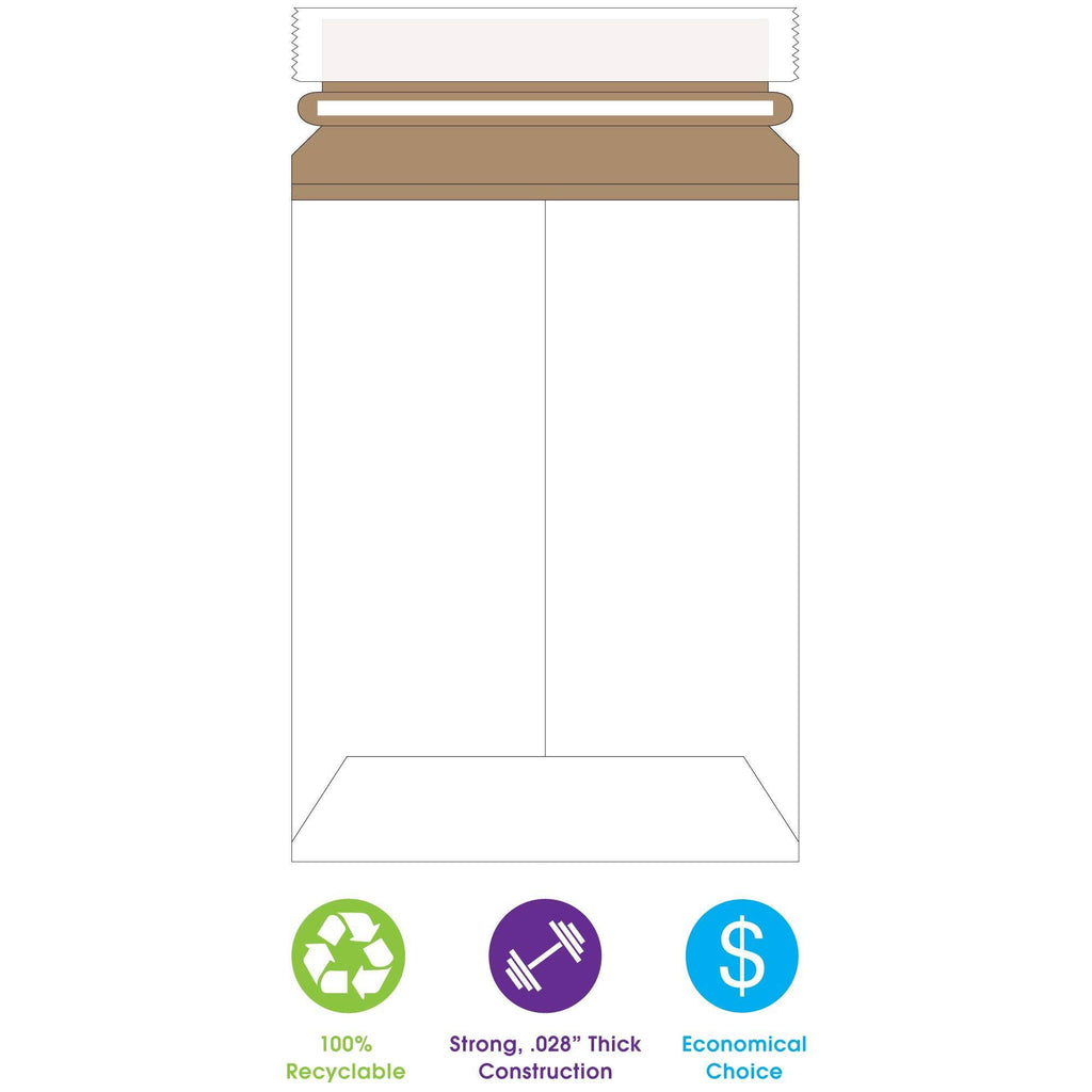 White Self-Seal Flat Mailers 100/Case T48737