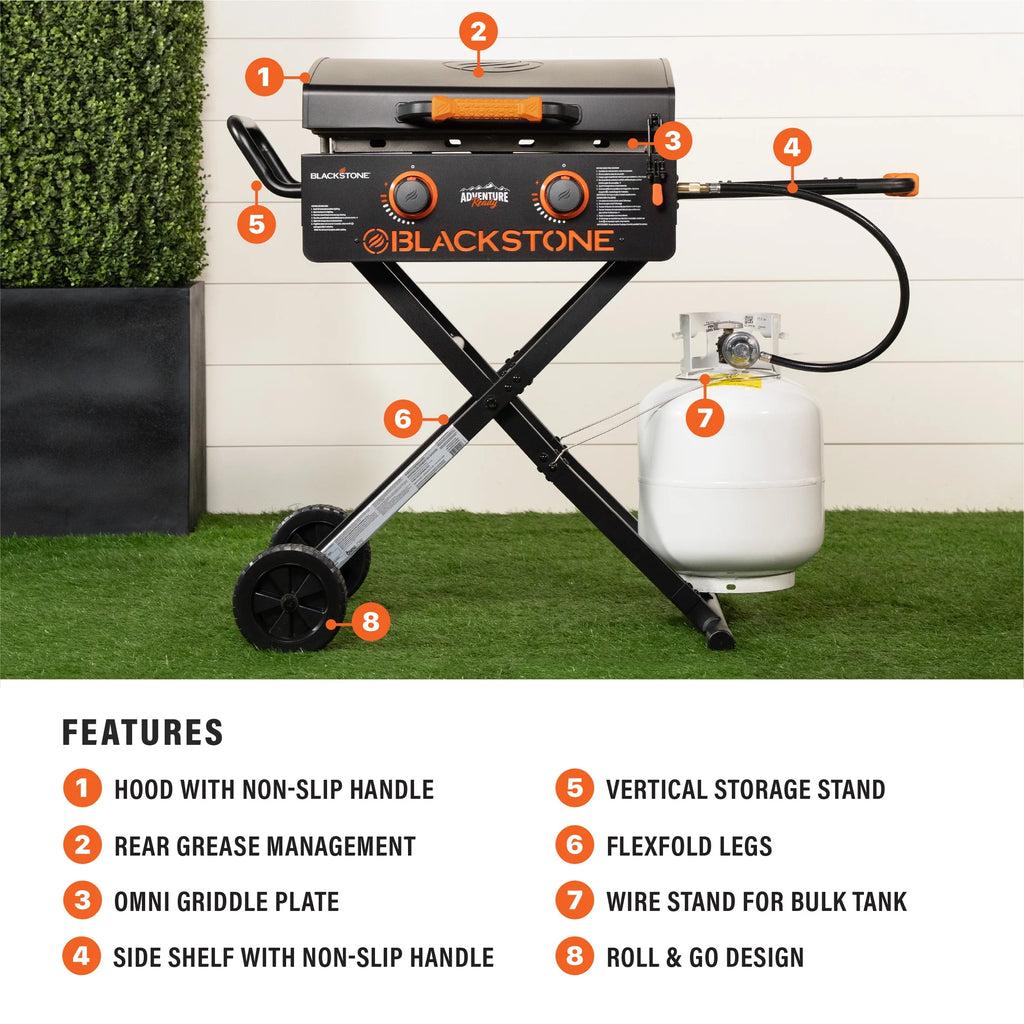 2-Burner 22 Propane Griddle with Flex-fold Legs H6650