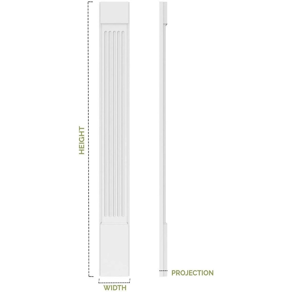 Raised Panel PVC Pilaster with Decorative Capital and Base (Pair) I5144