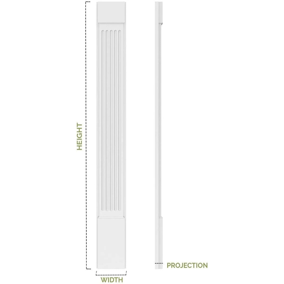 Raised Panel PVC Pilaster with Decorative Capital and Base (Pair) I5144