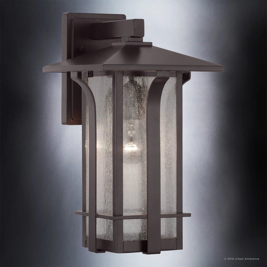16''H x 9''W Olde Bronze Glass Outdoor Wall Sconce W2197