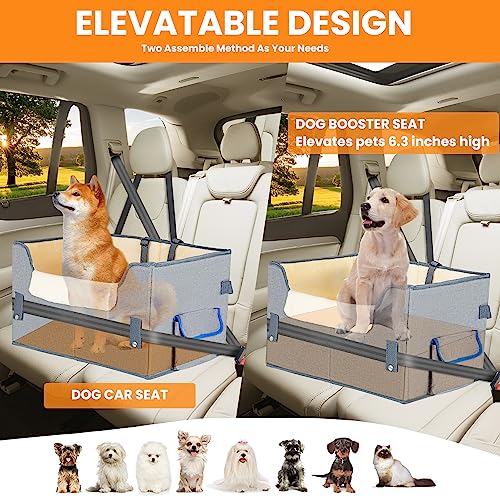 Elevated Dog Booster Seat Pet Travel Carrier Bed with Adjustable Straps Q646719