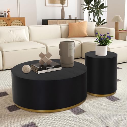 15.75'' Round Coffee Table with Faux Marble Pattern Z734715