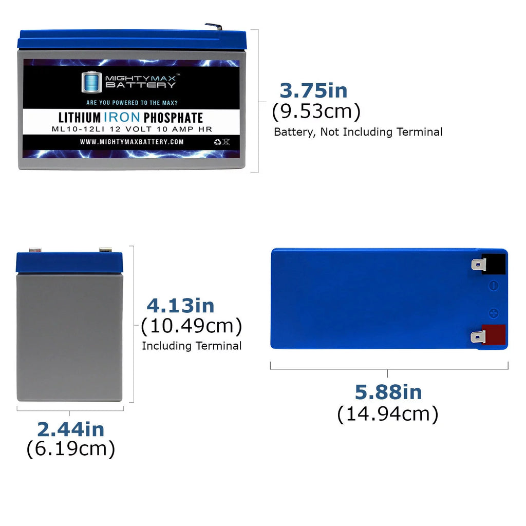 12V 10AH Lithium Replacement Battery 2 Pack Z42404