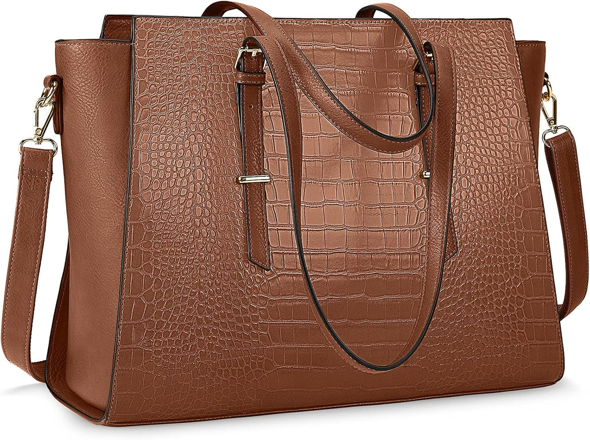 Brown Leather 15.6 Inch Laptop Tote Bag R557415