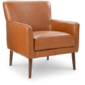 Tan Leather Tufted Accent Armchair Y17350