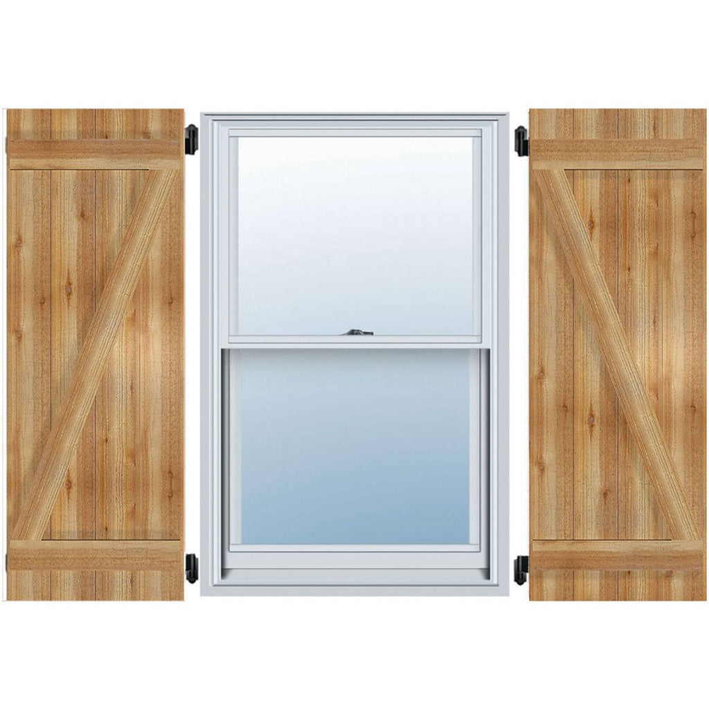 Rough Sawn Western Red Cedar Board-n-Batten Shutters X835735