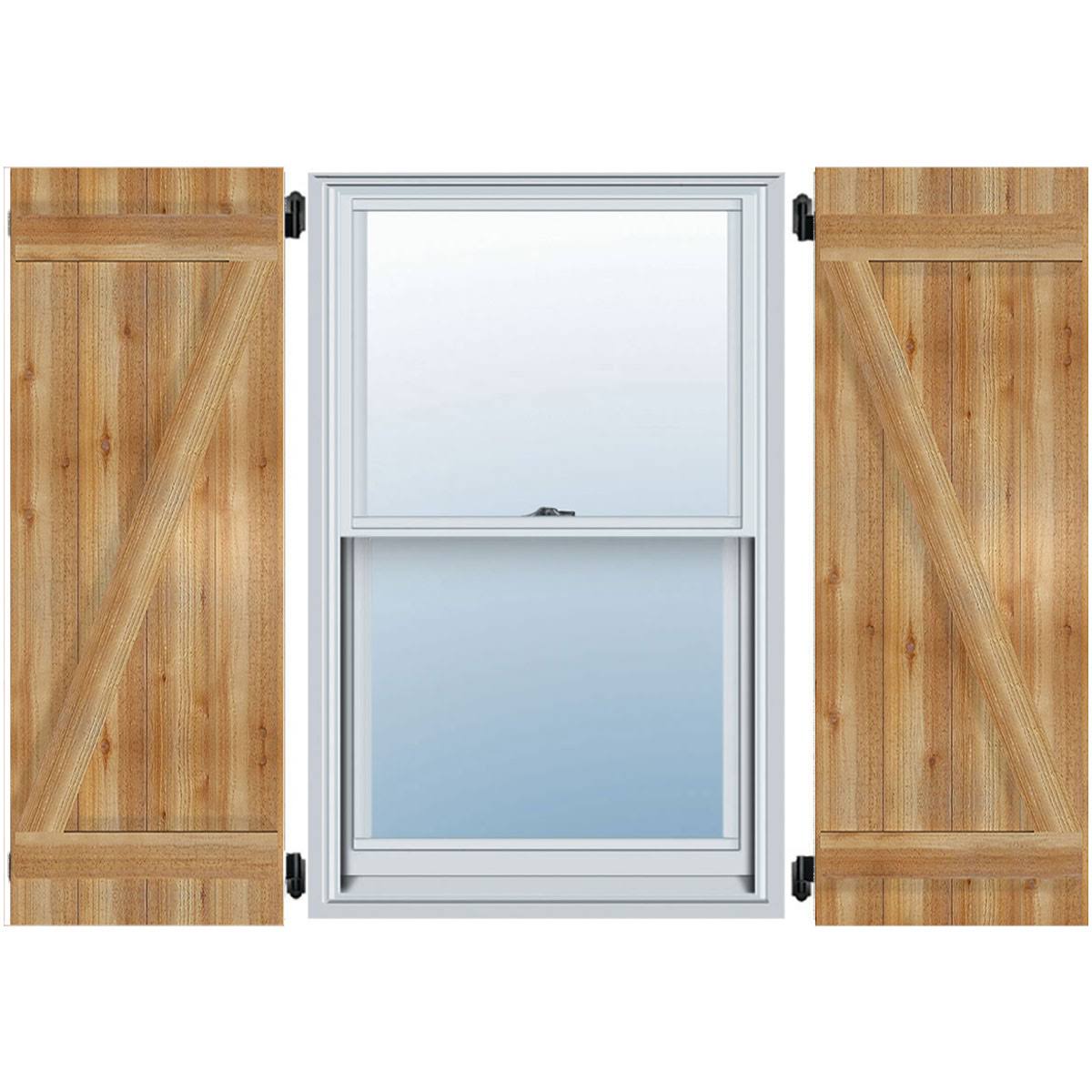 Rough Sawn Western Red Cedar Board-n-Batten Shutters X835735
