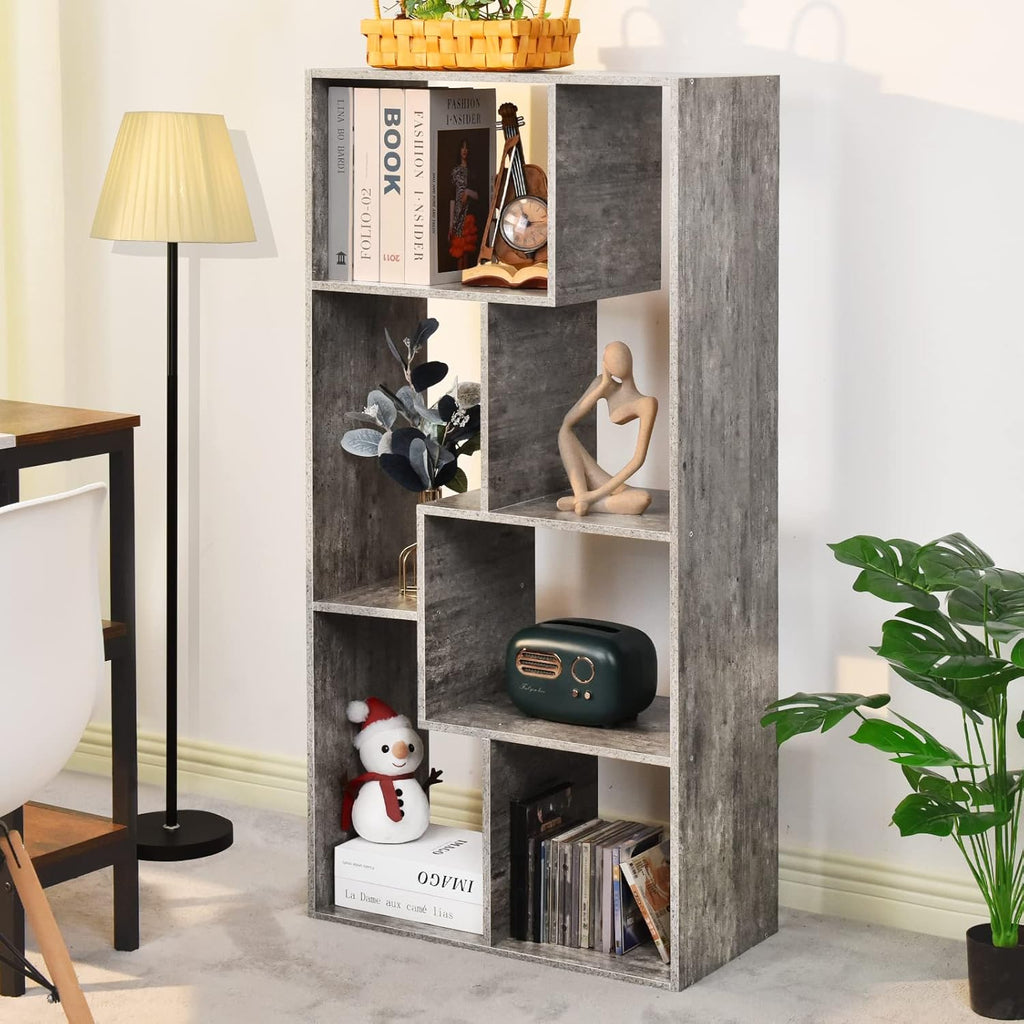 Grey 5-Tier Wooden Bookshelf E79193