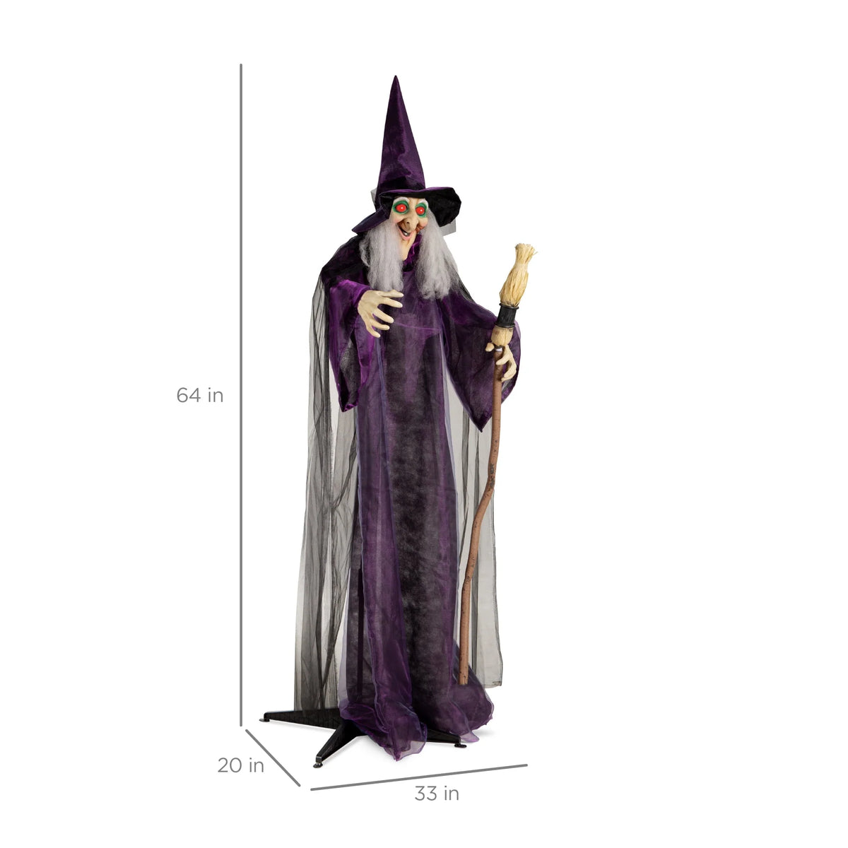 5ft Poseable Halloween Animatronic with LED Eyes W552