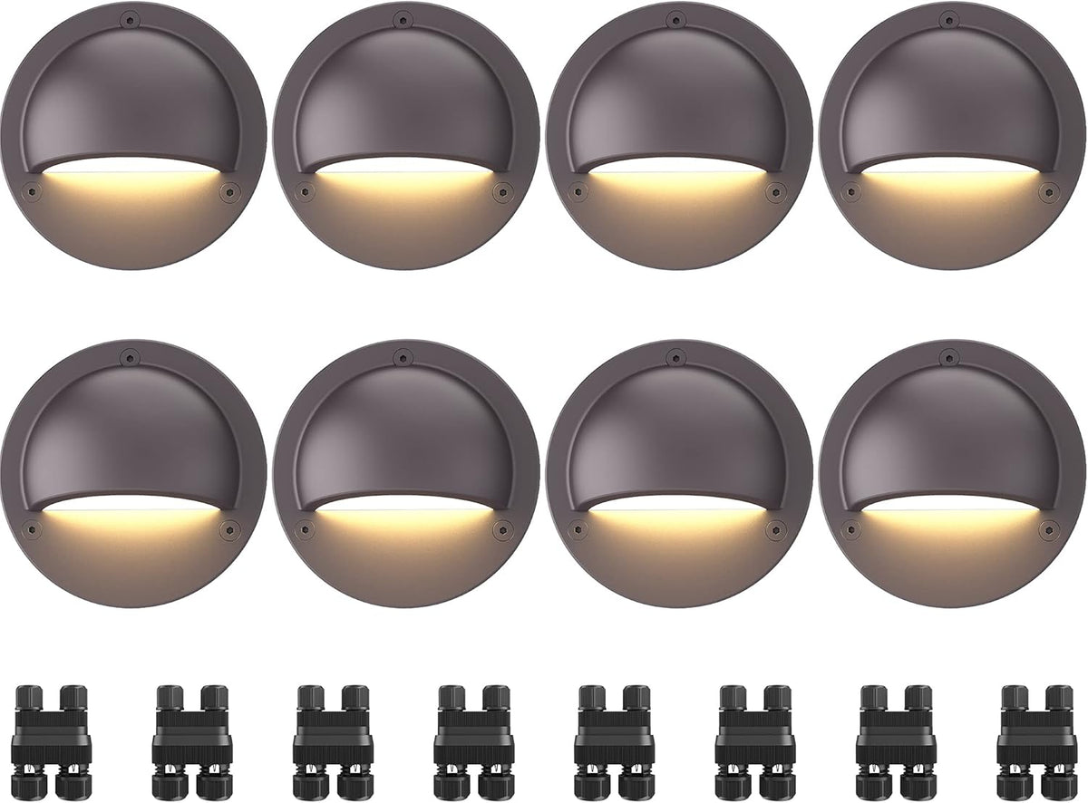 12 Pack Low Voltage LED Landscape Step Lights 3000K H1078