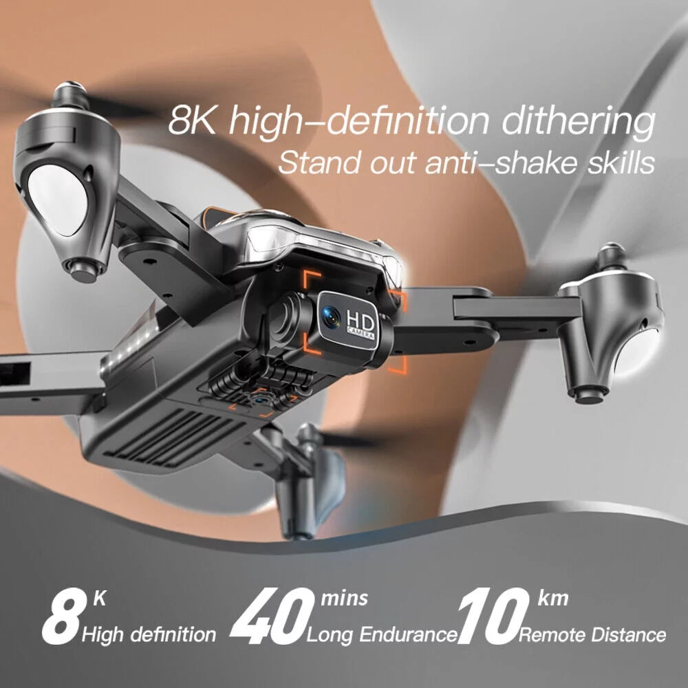 Orange Foldable 8K Dual Camera Drone M75838