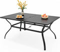 Black 60" x 38" Rectangular Patio Dining Table W18977