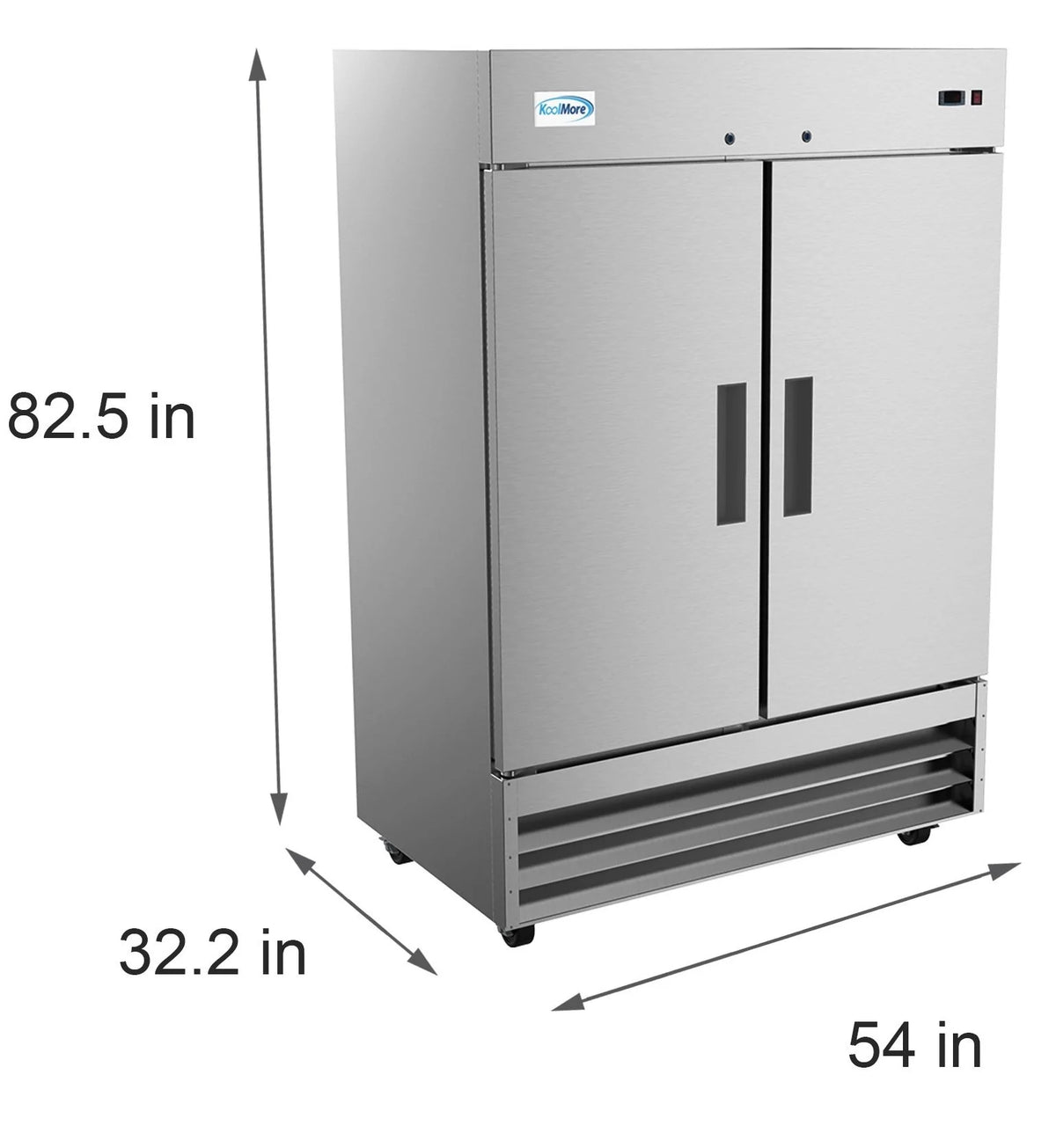 54 in Two Door Stainless Steel Reach-in Refrigerator Cooler I90132