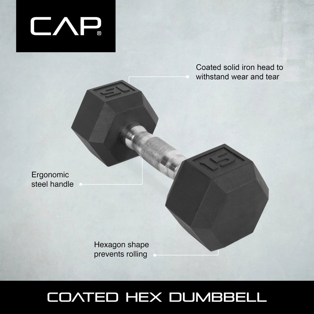 25lb Rubber Hex Dumbbell F546549