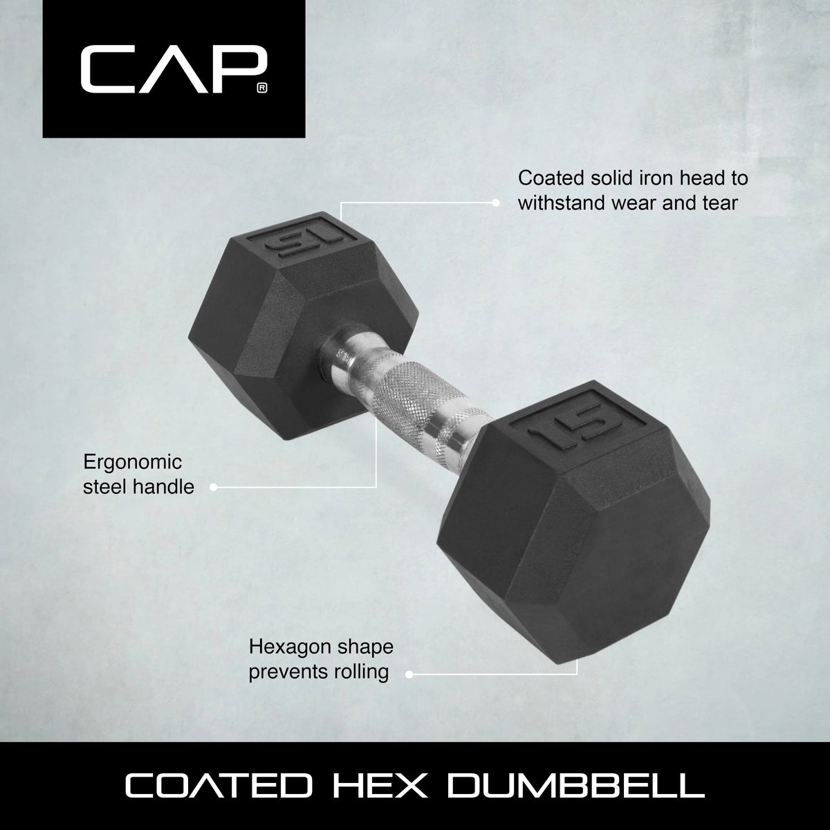 25lb Rubber Hex Dumbbell F546549