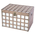 Wooden Rectangle Galvanized Metal Lined Storage Trunk L7535