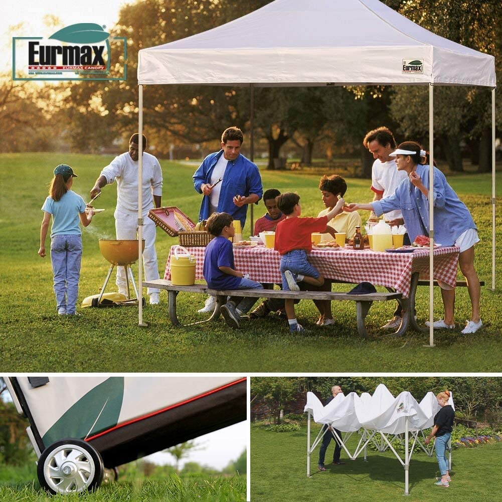10x10 Pergolas with Canopy Outdoor Gazebo with Heavy Duty Wheeled Carry Bag I191