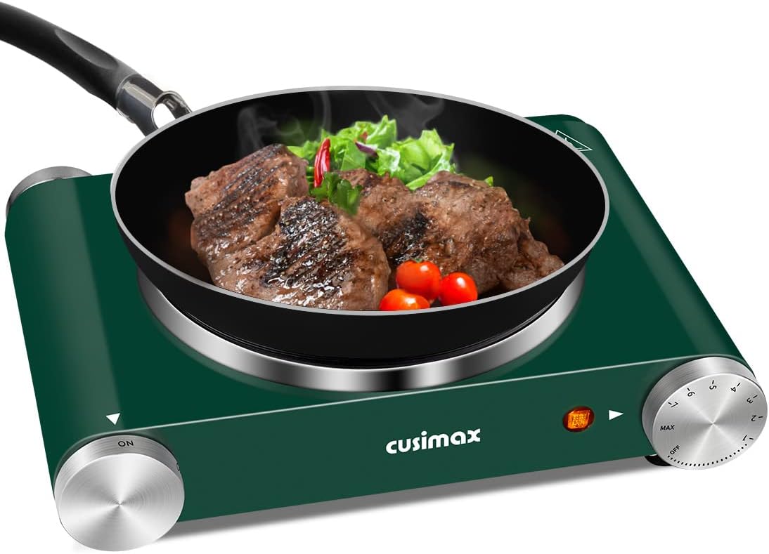 Electric Burner Hot Plate with Adjustable Temperature Control, Stainless Steel R698