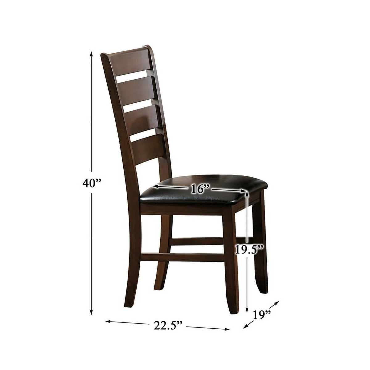 Dark Oak Wood Dining Chair Set of 2 M697