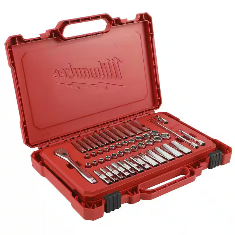 1/4 in. Drive SAE/Metric Ratchet and Socket Mechanics Tool Set (51-Piece) S95059