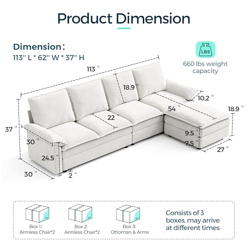 Dark Grey Chenille U Shaped Sectional Sofa G9582