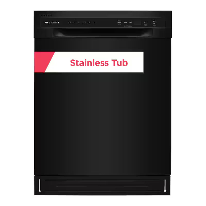 Black Front Control Tall Tub Dishwasher with Stainless Steel Tub E807