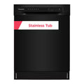 Black Front Control Tall Tub Dishwasher with Stainless Steel Tub E807