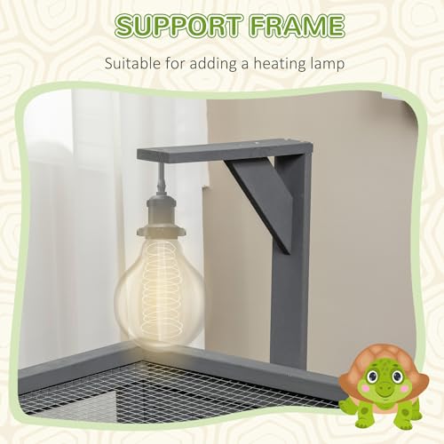 Gray Tortoise Enclosure with Shelf Storage L57784