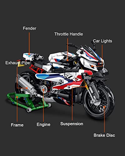 Motorcycle Model Building Blocks Set, 912 Pieces L901807