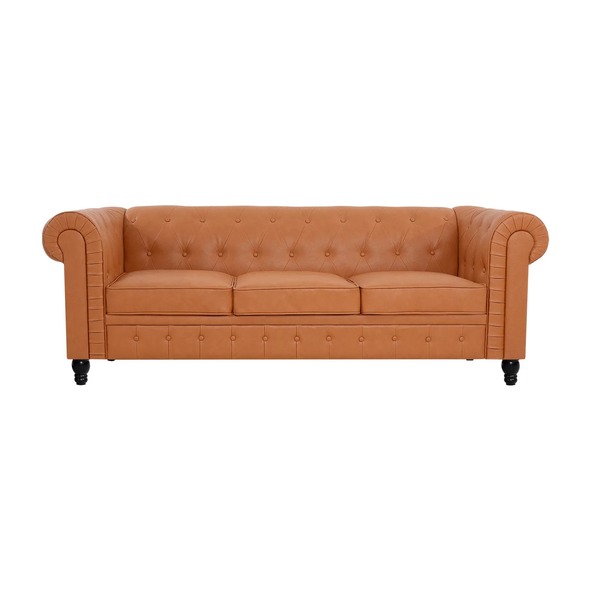 Caramel Air Leather Chesterfield Love Seat & Sofa X467246