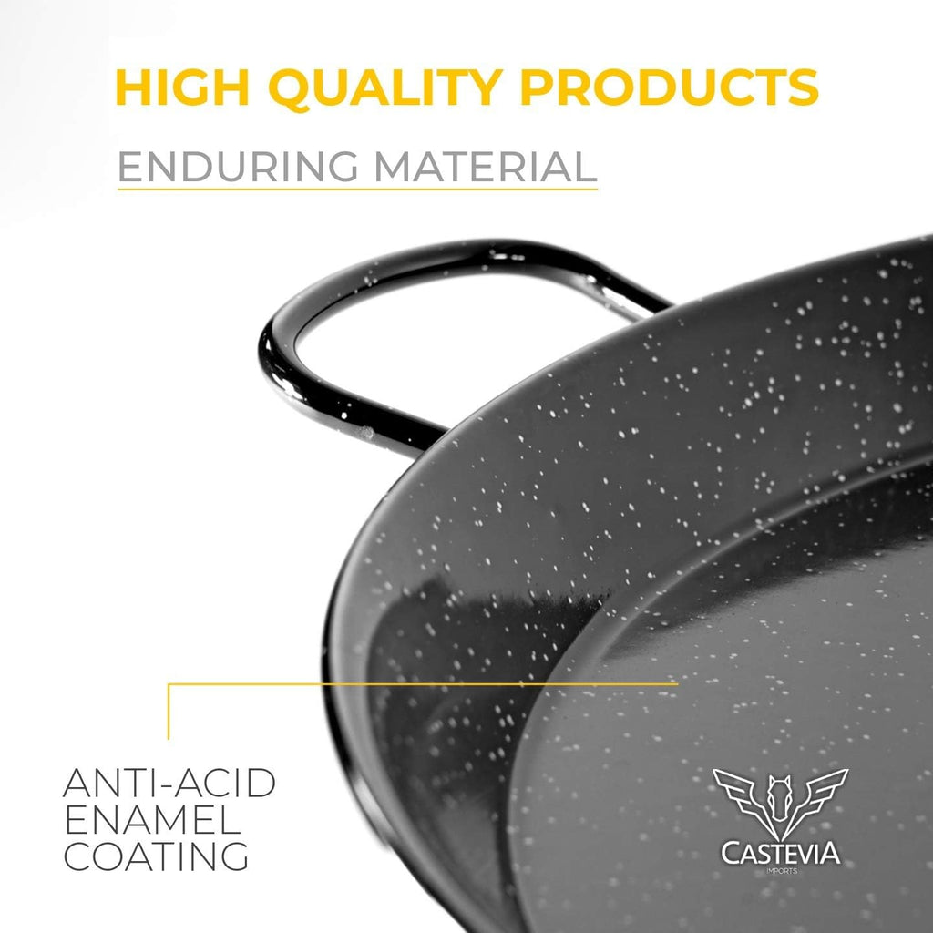 22 Inch Enamelled Carbon Steel Paella Pan V86872