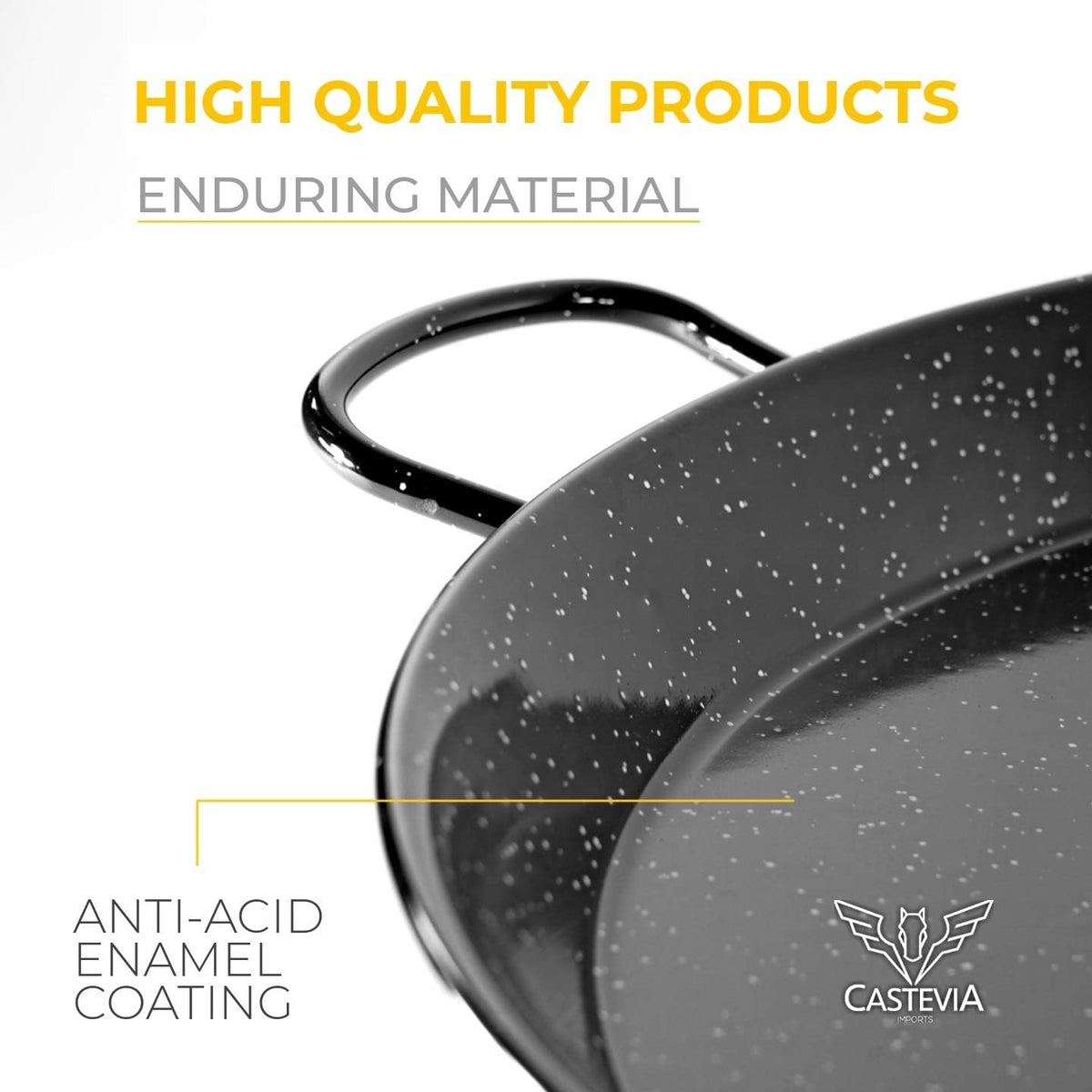 22 Inch Enamelled Carbon Steel Paella Pan V86872