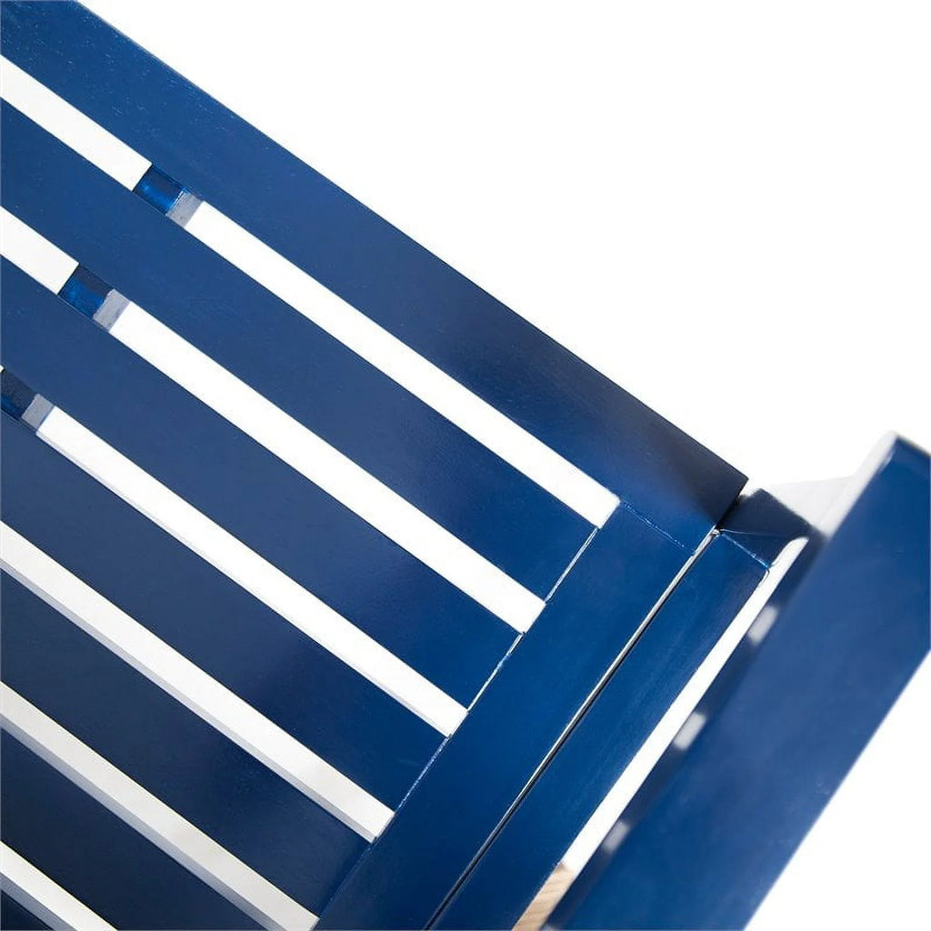 Navy Blue Acacia Wood Outdoor Bench U440816