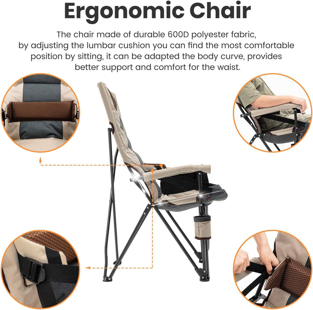 Folding Camp Chair with Lumbar Support P905