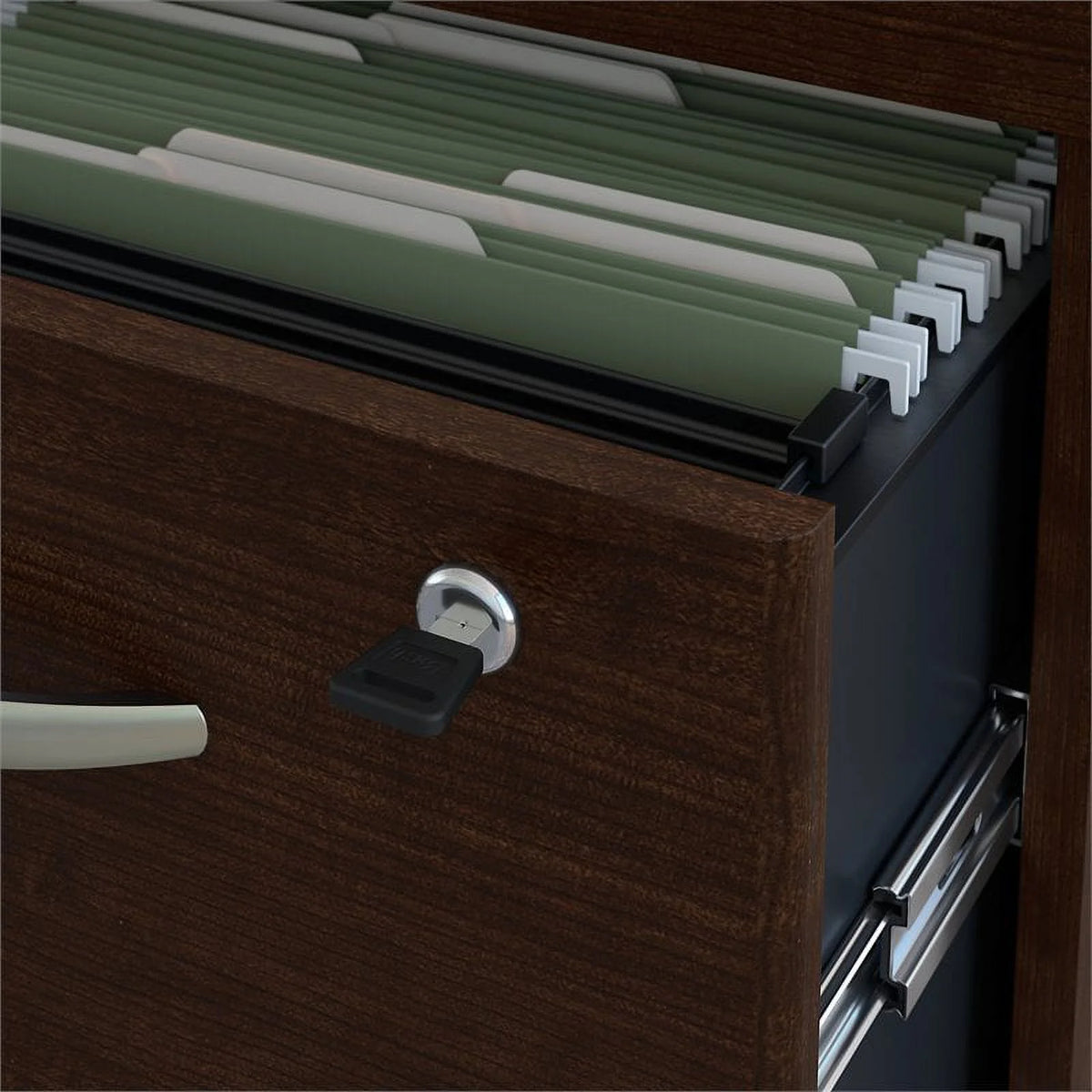 72"W Left Hand Corner Desk with Return and Mobile Cabinet T800939