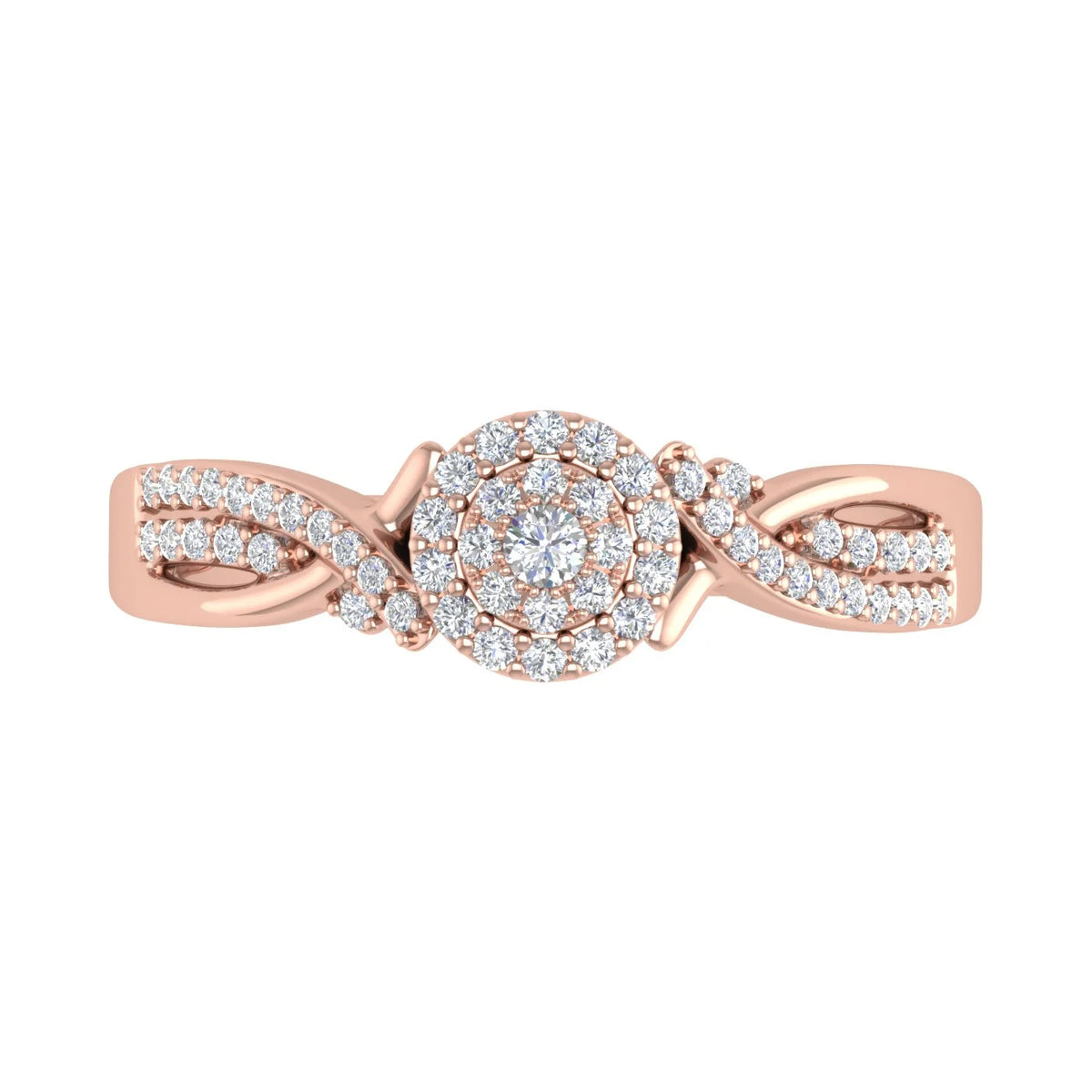 10K Rose Gold Diamond Engagement Ring N2234