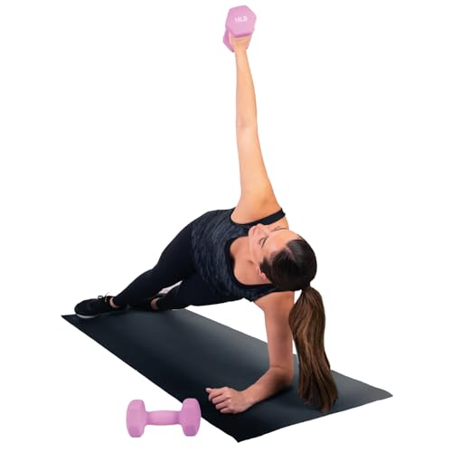 Neoprene Dumbbell Hand Weights Sets of 2 Hexagon Non-Slip Weights D83996