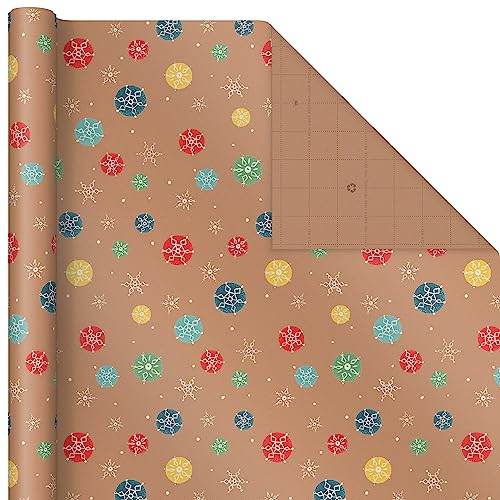 Brown Kraft Christmas Wrapping Paper Rolls (Pack of 3: 90 sq. ft. ttl) A341210