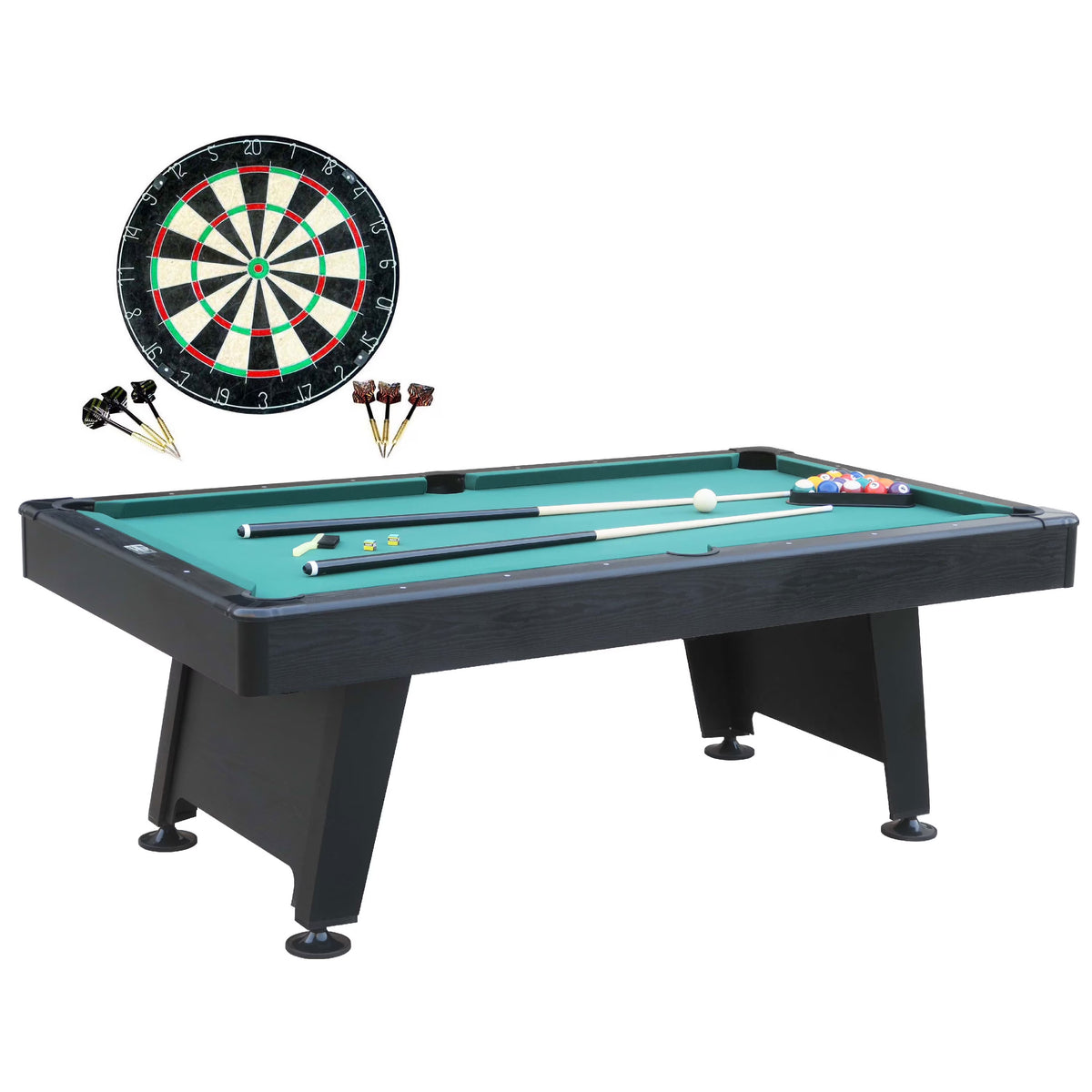 84" Arcade Pool Table with Dartboard Set, Green C82818