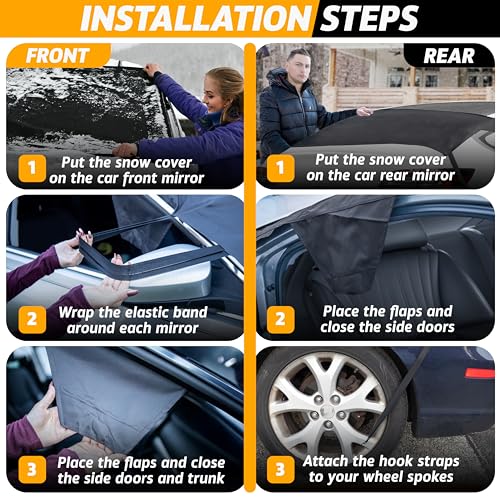 Waterproof Windshield Snow Cover with Side Mirror Covers 2-Pack F873705