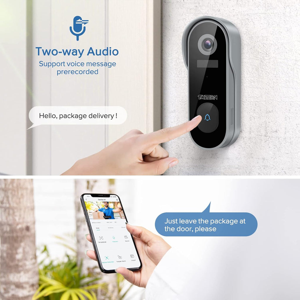 1080P HD WiFi Wireless Video Doorbell Camera with Chime U300